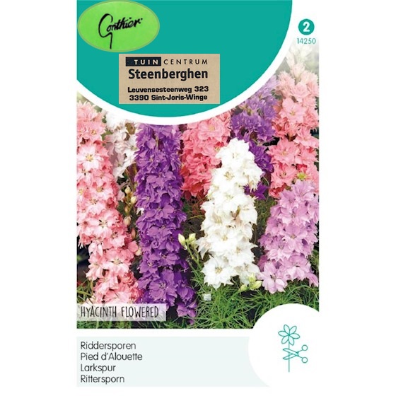 14250 Delphinium Ajacis Mix - Riddersporen Hyacinthbloemig - Pied d'Alouette à Fleurs Jacinthe